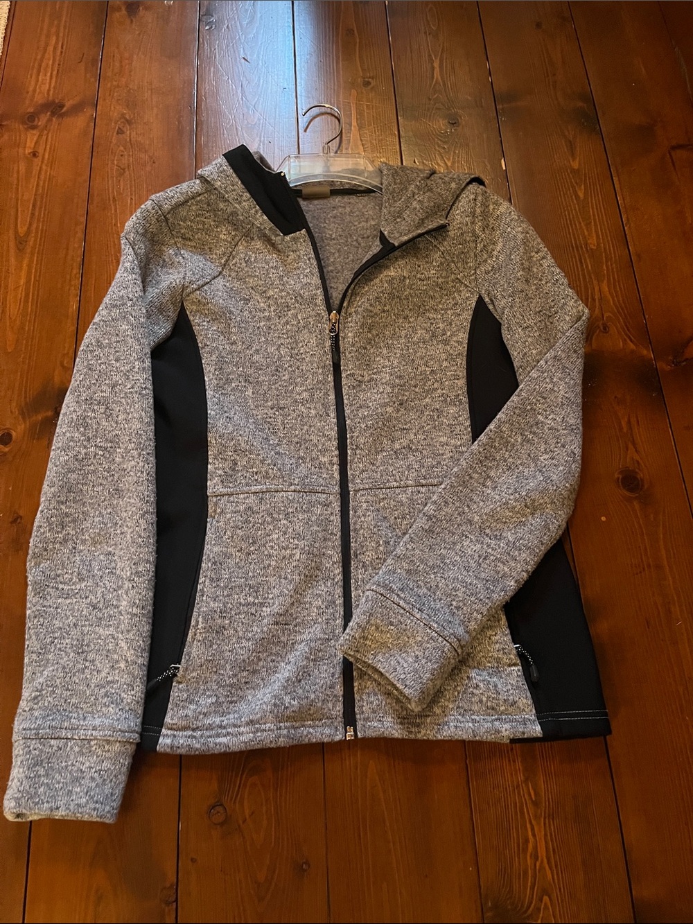ZeroXposur Gray and Black Hooded Zip Utility Jacket